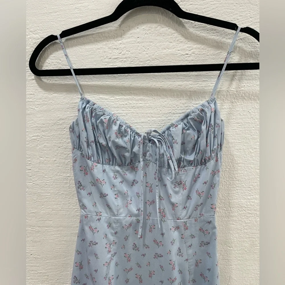 House Of CB Carina Blue Floral Buster Midi Dress - Picture 3 of 6